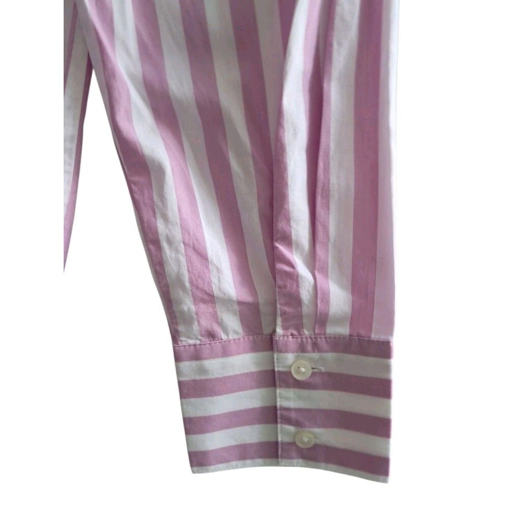 NWT J. Crew Top Women's XS Pink White Collared Popover Tunic Striped Preppy Work - Picture 7 of 13